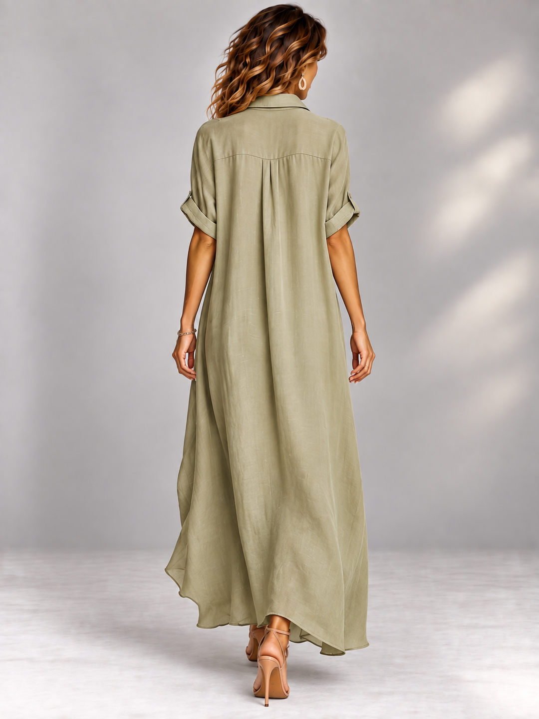 Sophie | Elegant Flowing Maxi Shirt Dress