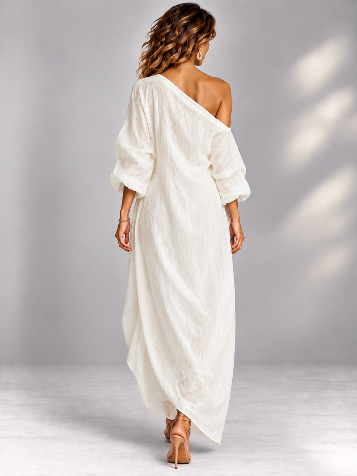 Stella | Elegant Flowing Asymmetric Maxi Dress
