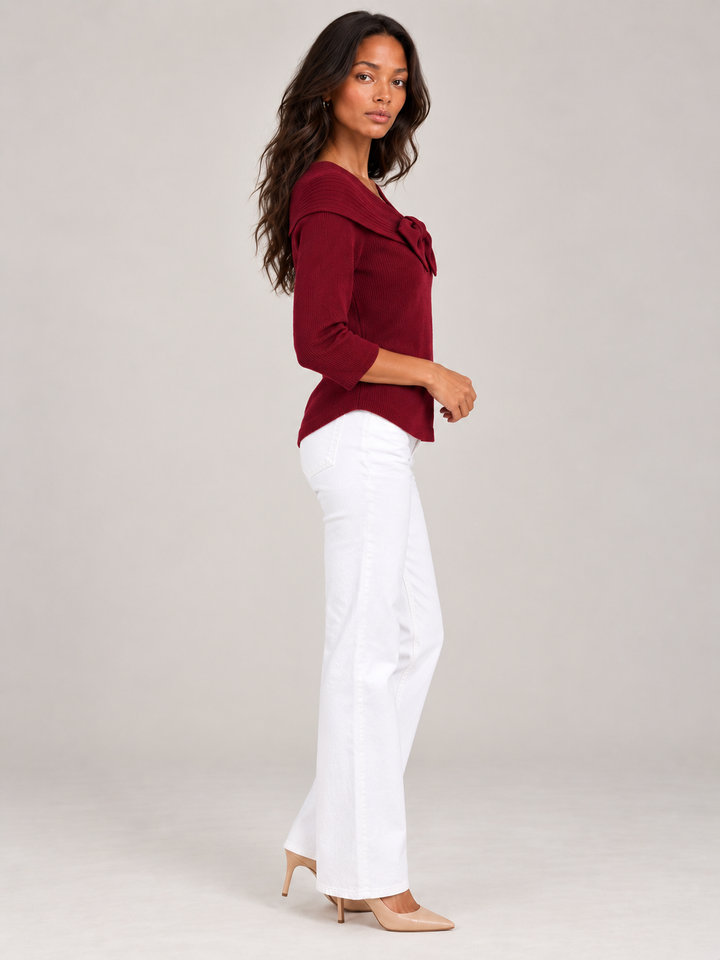 Daphne™ | Round Neck Jumper with Bow