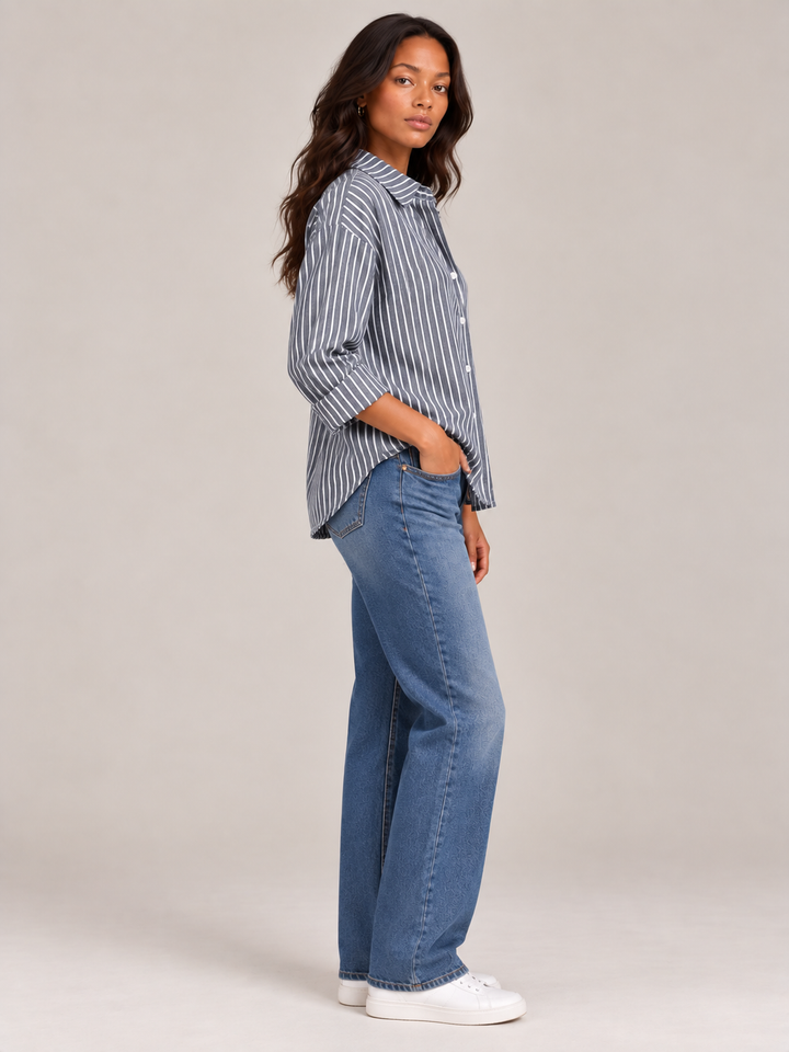 Nina™ | Striped Button-Up Shirt