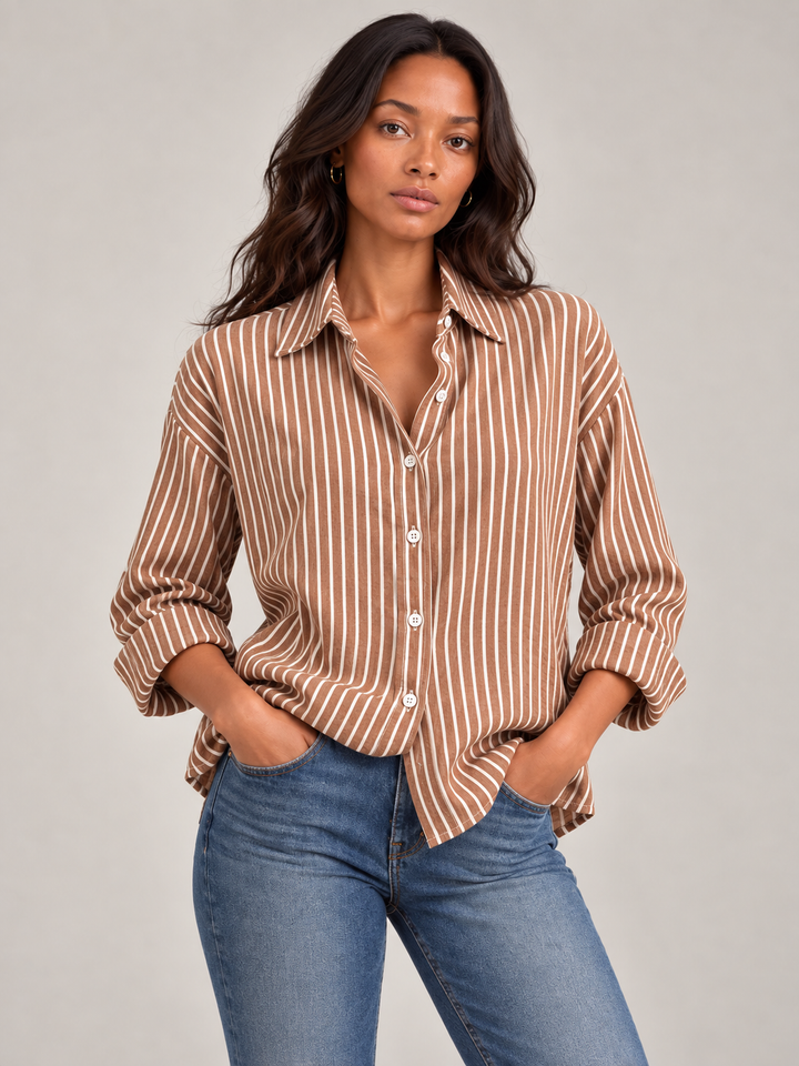 Nina™ | Striped Button-Up Shirt