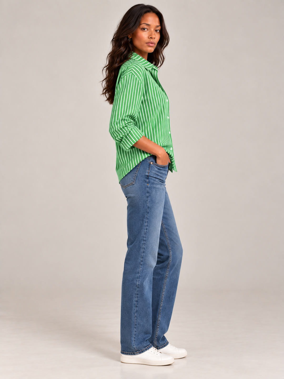 Nina™ | Striped Button-Up Shirt