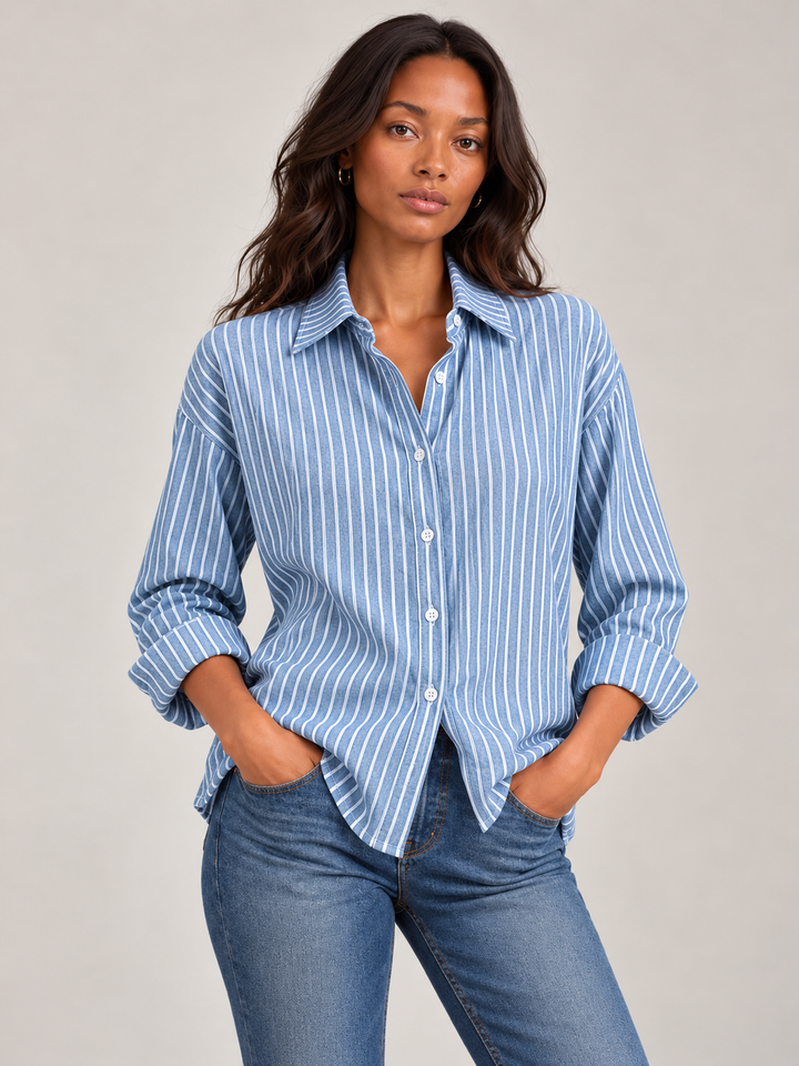 Nina™ | Striped Button-Up Shirt