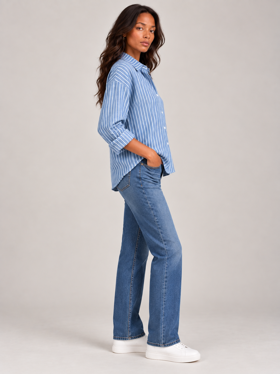 Nina™ | Striped Button-Up Shirt