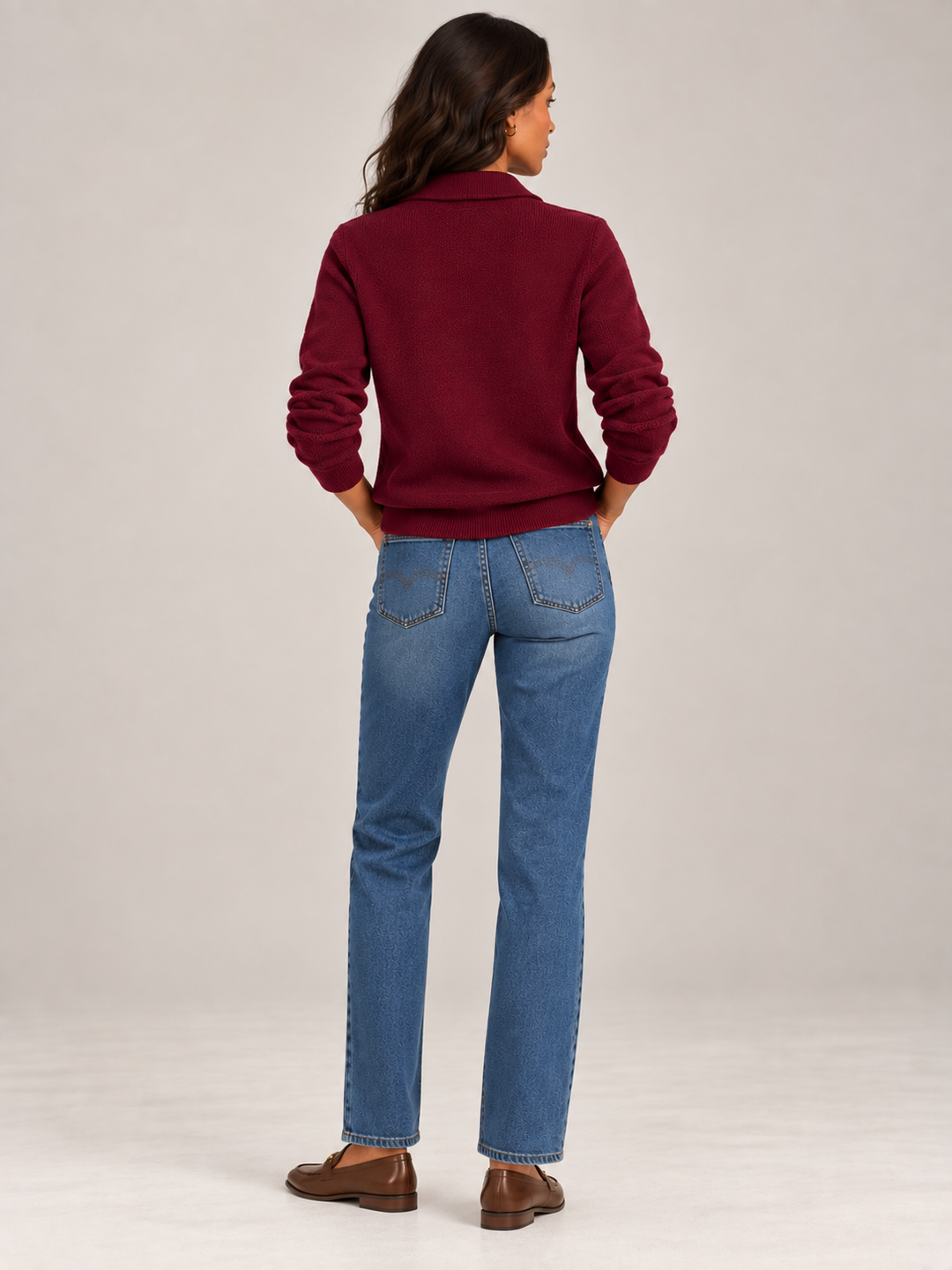Olive™ | Knit Cardigan with Collar and Buttons