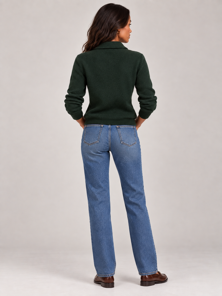 Olive™ | Knit Cardigan with Collar and Buttons