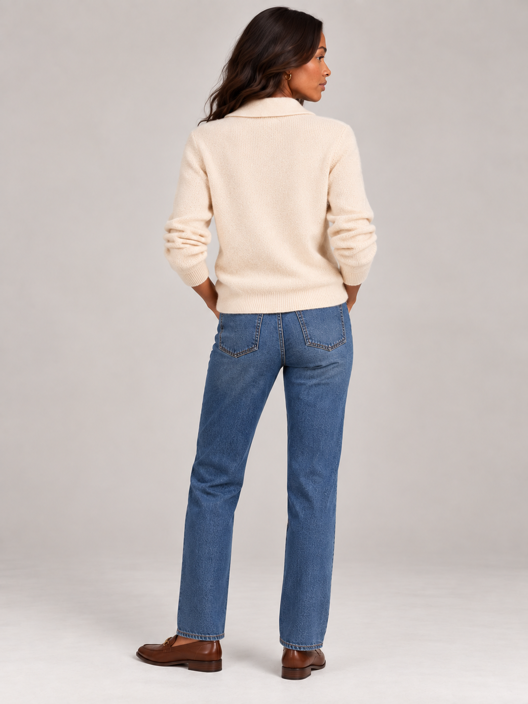 Olive™ | Knit Cardigan with Collar and Buttons