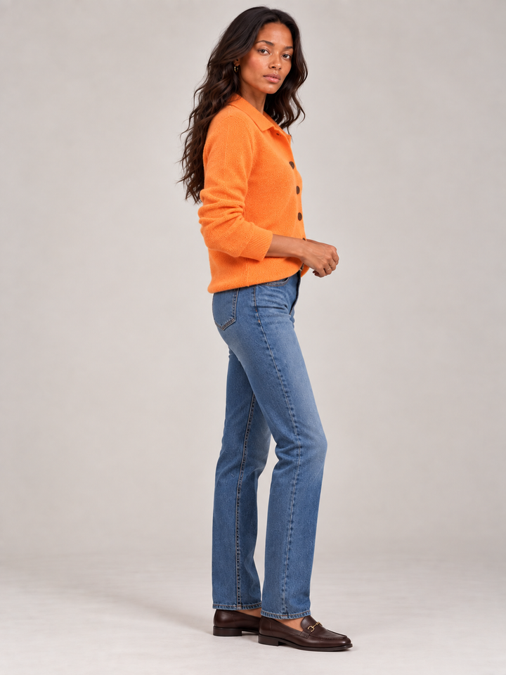 Olive™ | Knit Cardigan with Collar and Buttons