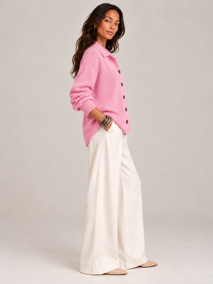 Olive™ | Knit Cardigan with Collar and Buttons