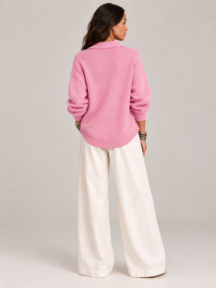 Olive™ | Knit Cardigan with Collar and Buttons