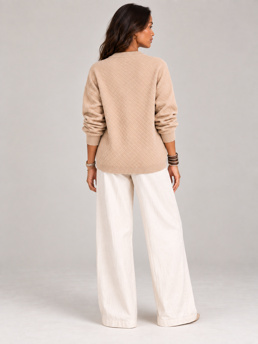Leona™ | Quilted Knit Cardigan with Buttons