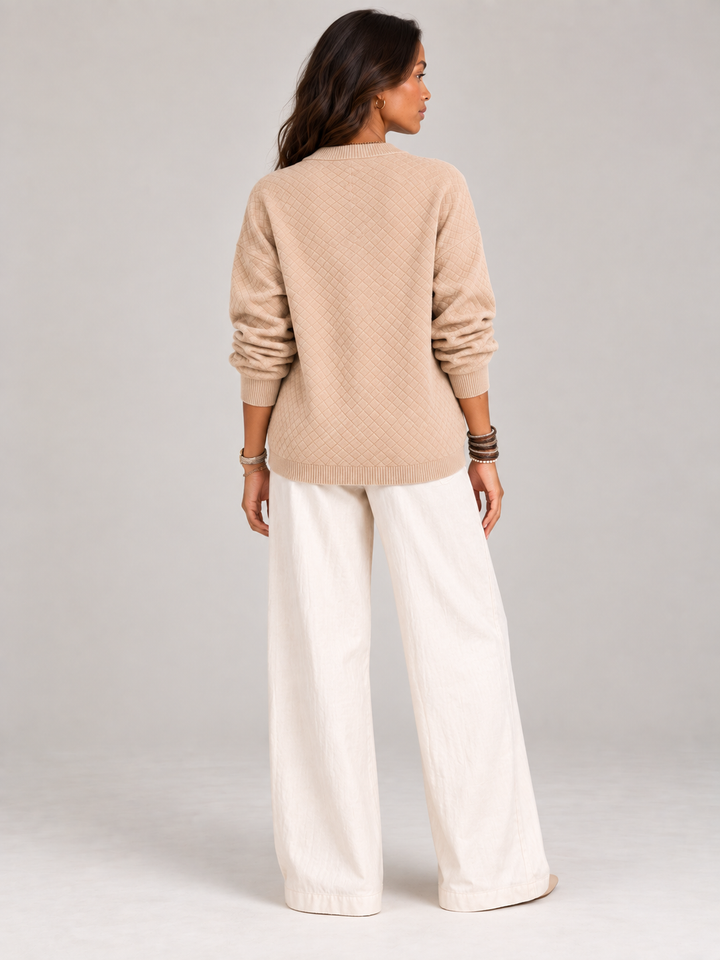 Leona™ | Quilted Knit Cardigan with Buttons