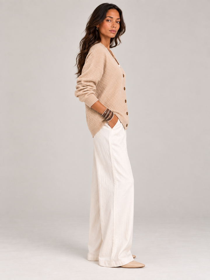 Leona™ | Quilted Knit Cardigan with Buttons