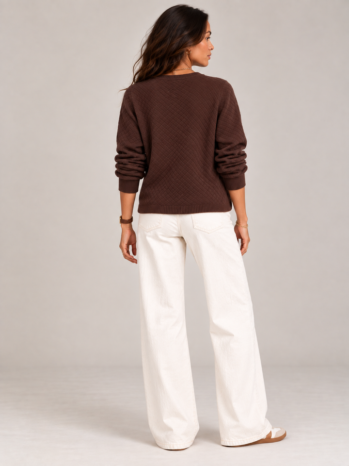 Leona™ | Quilted Knit Cardigan with Buttons