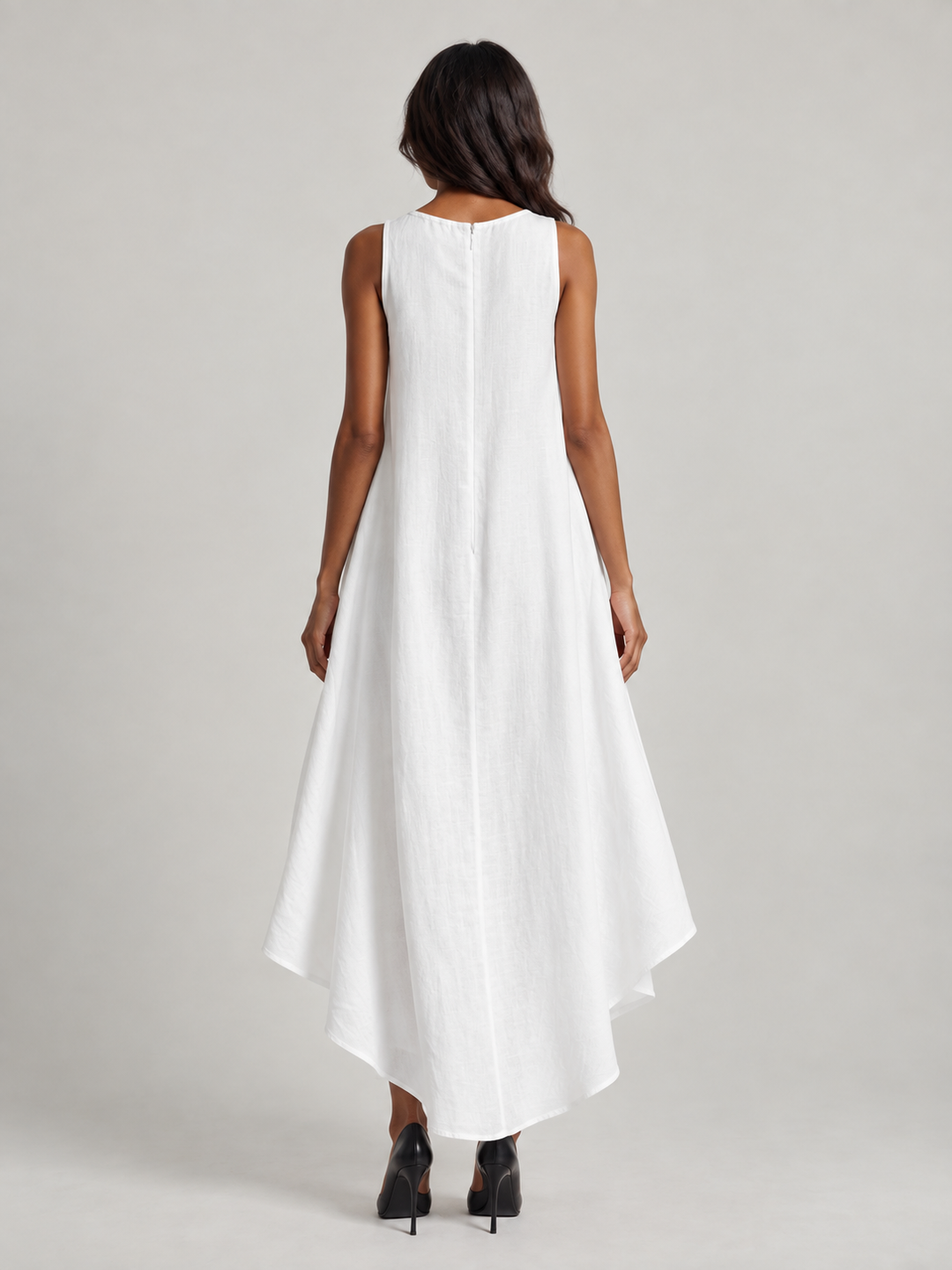 Alana | Flowing Asymmetric Dress in Lightweight Fabric with Minimalist Chic Style