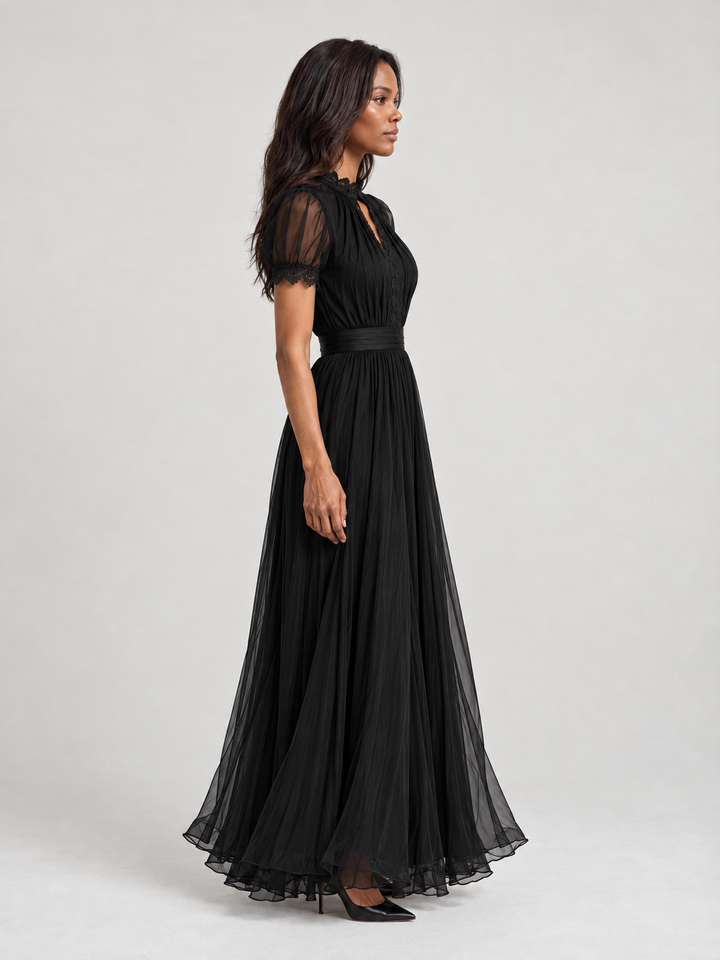 Miranda™ | Elegant Chiffon Dress with Lace