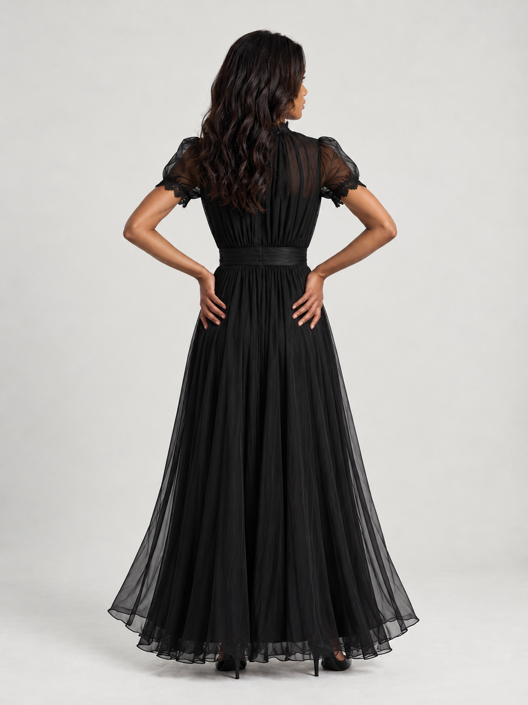 Miranda™ | Elegant Chiffon Dress with Lace