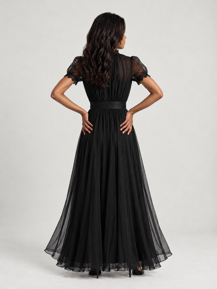 Miranda™ | Elegant Chiffon Dress with Lace