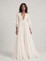 Éliane™ | Robe Chiffon Ivoire