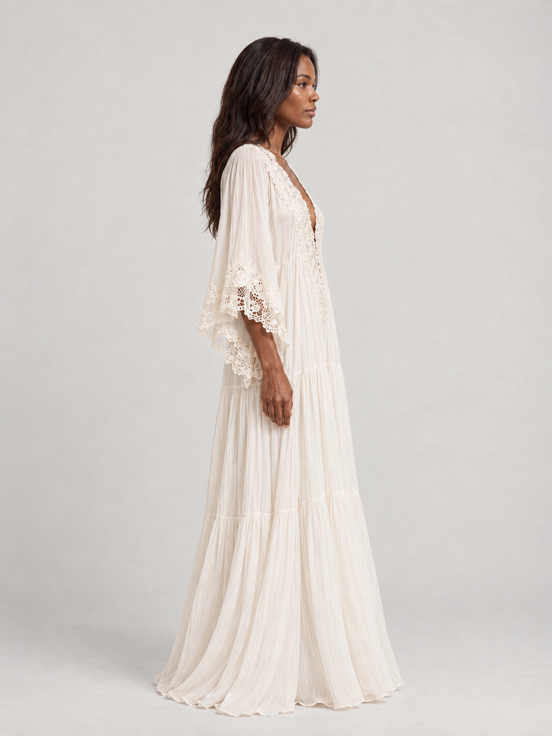 Elaine™ | Ivory Chiffon Dress