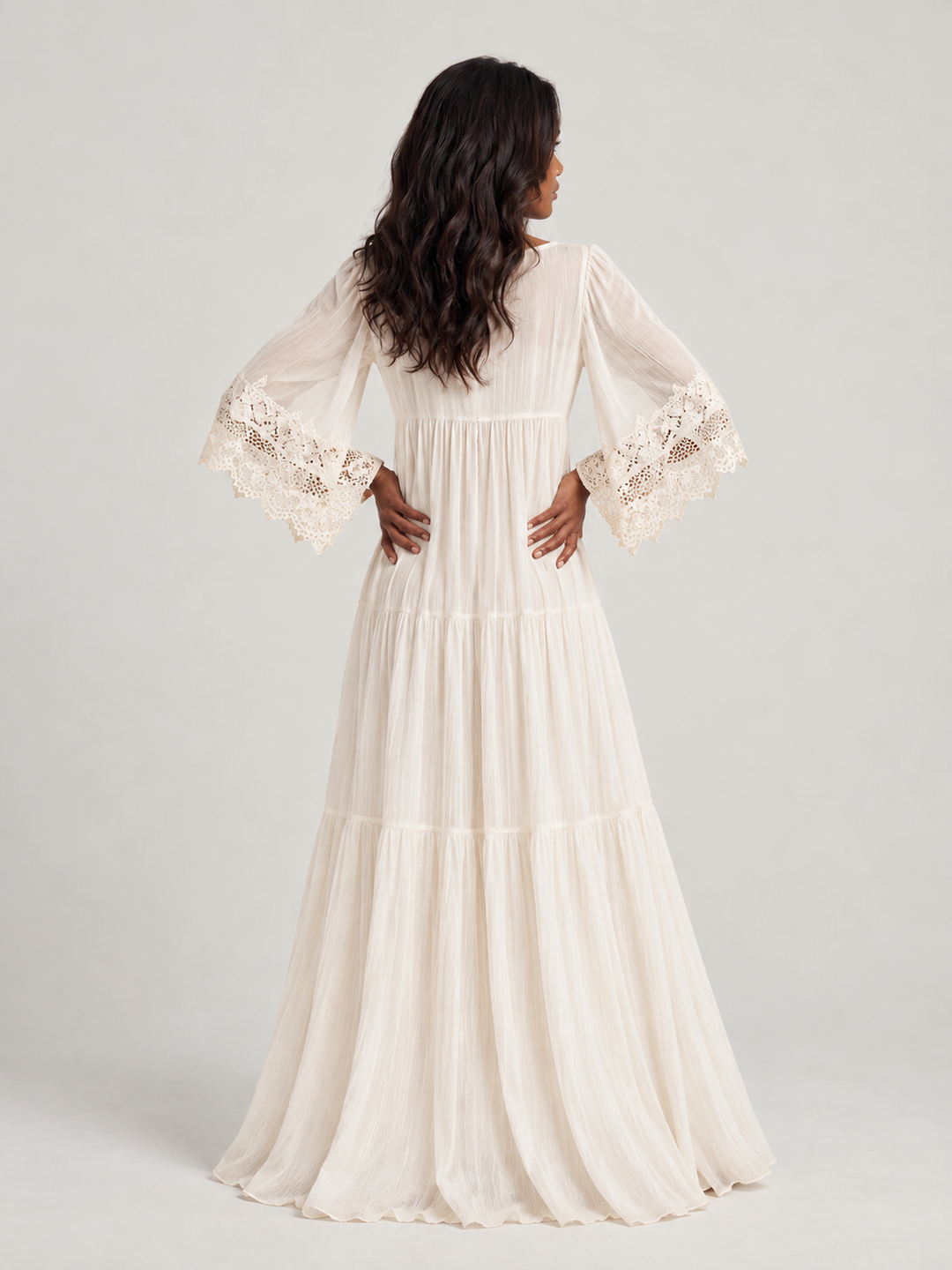 Elaine™ | Ivory Chiffon Dress