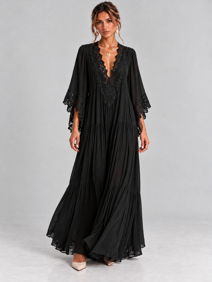 Elaine | Black Chiffon Dress