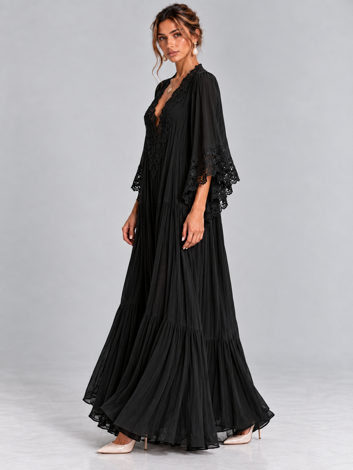 Elaine | Black Chiffon Dress
