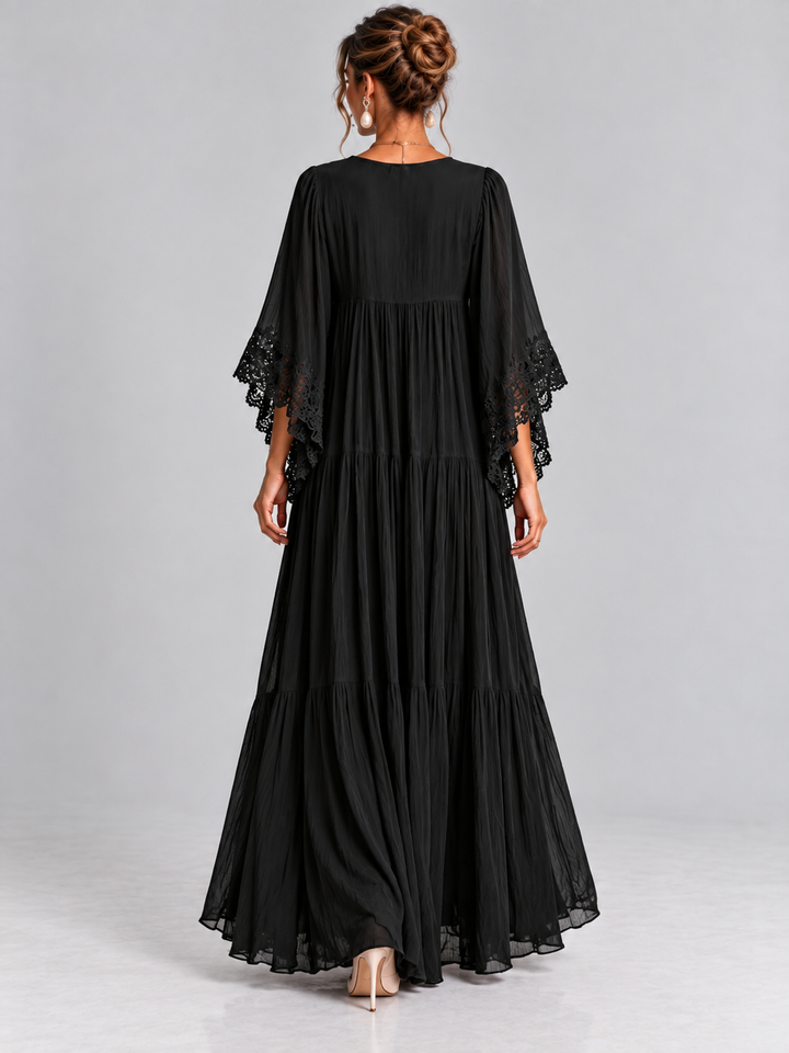Elaine | Black Chiffon Dress