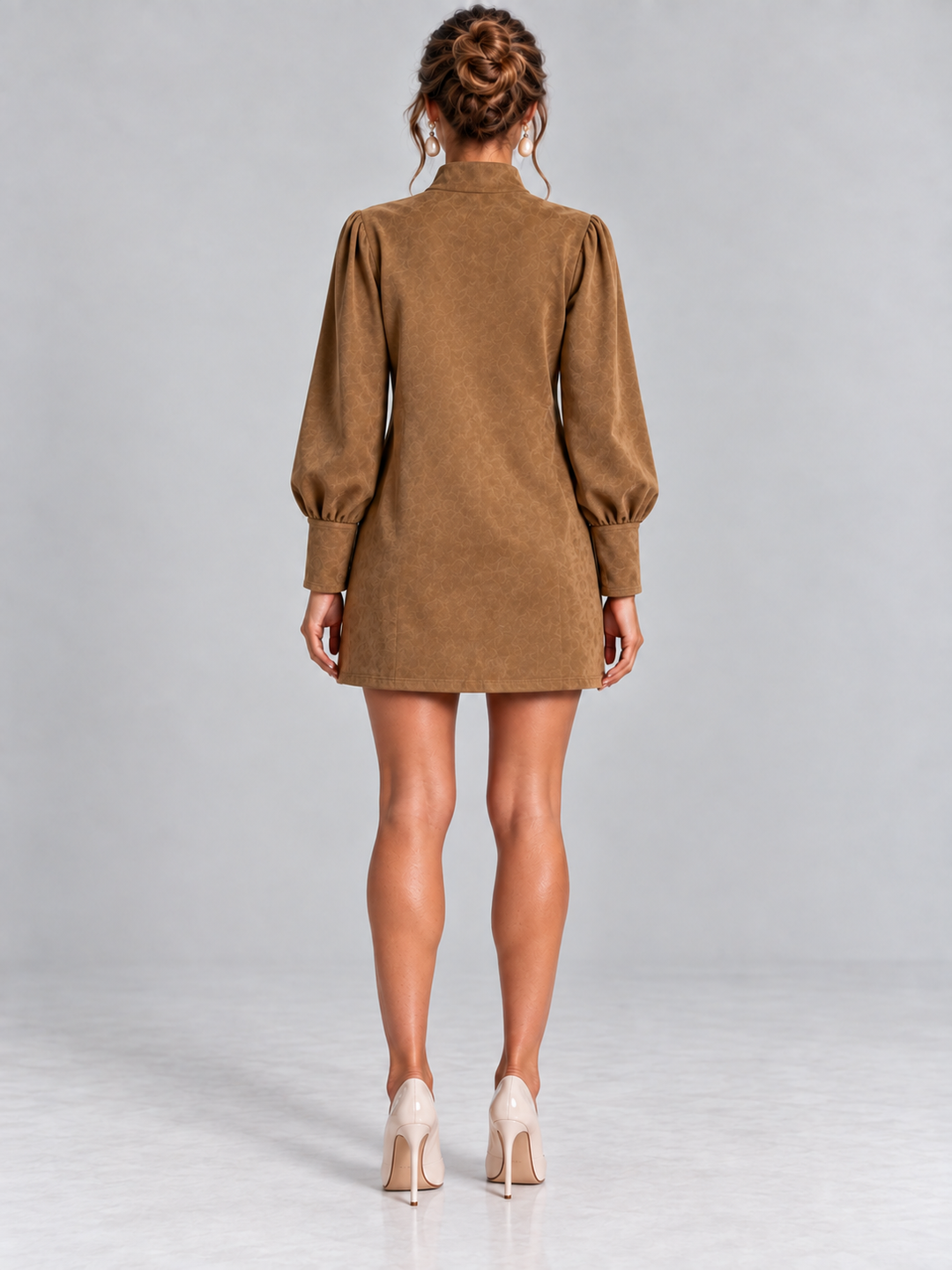 Suede-Effect Short Dress — Relaxed Elegance