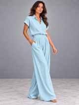 Aveline | Ensemble élégant avec chemise et jupe longue fluide