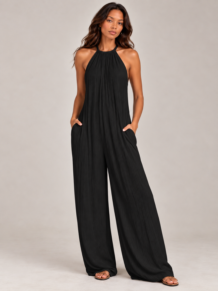 Helena | Elegant Flowing Halterneck Jumpsuit