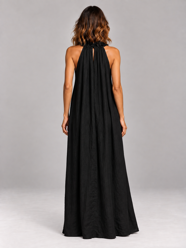 Chloe | Flowing Maxi Dress with Elegant Ruffled Collar