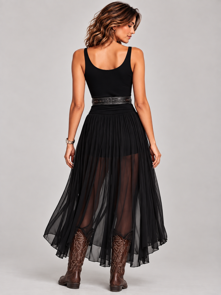 Chloe | Elegant Flowing Dress with Asymmetric Skirt and Boho-Chic Style