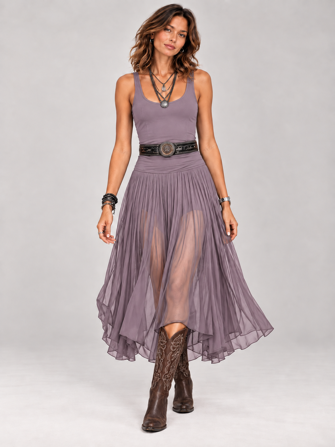 Chloe | Elegant Flowing Dress with Asymmetric Skirt and Boho-Chic Style