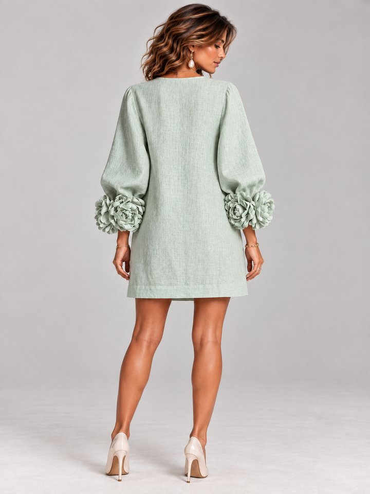 Eleanor™ | Elegant Short Dress with Floral Details