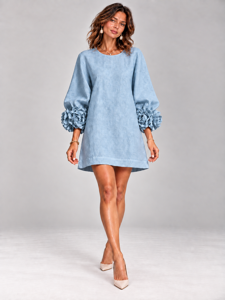 Eleanor™ | Elegant Short Dress with Floral Details