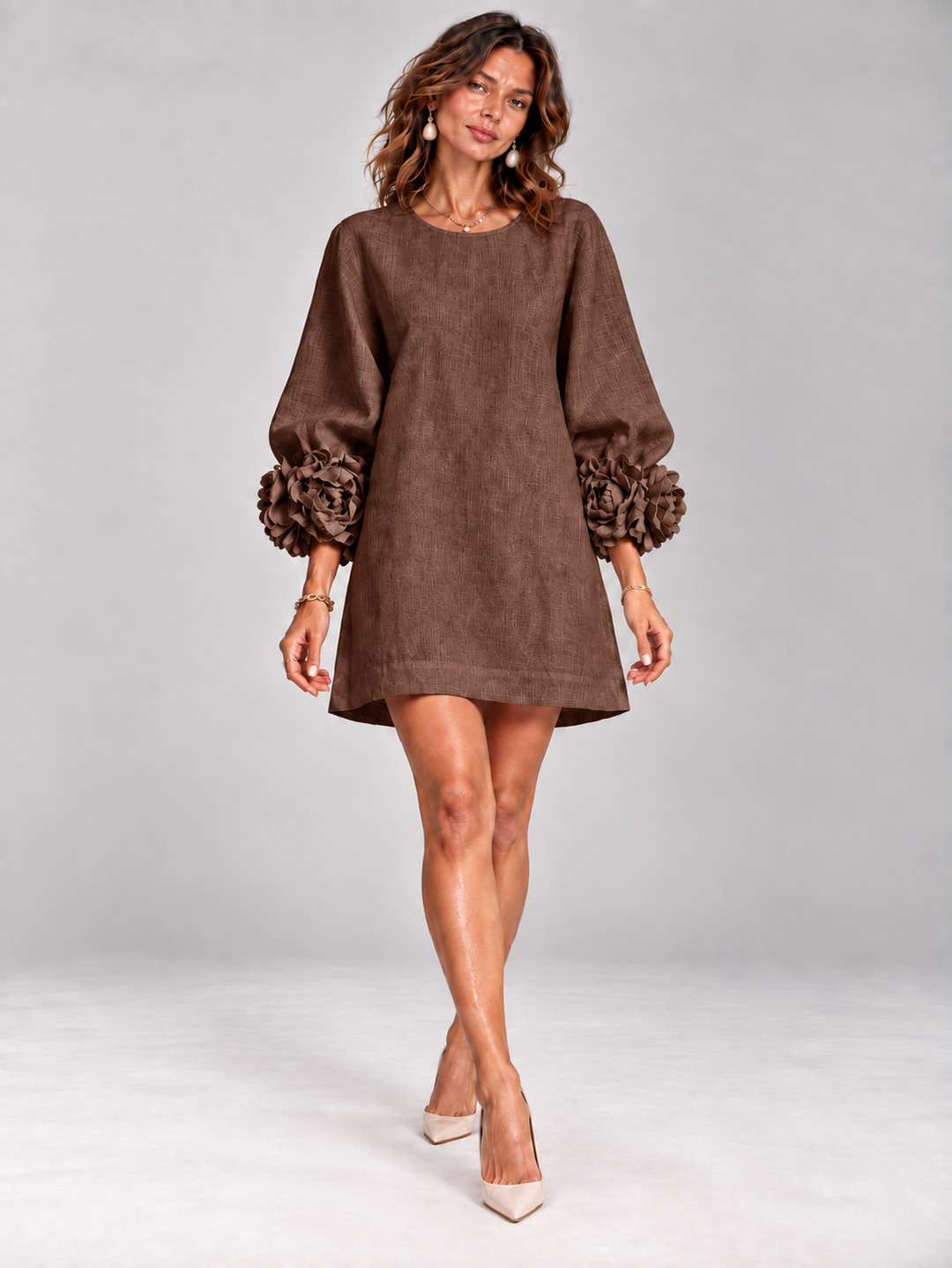 Eleanor™ | Elegant Short Dress with Floral Details