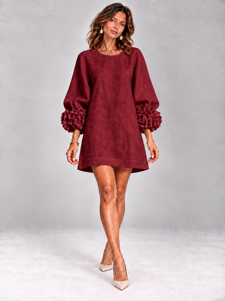 Eleanor™ | Elegant Short Dress with Floral Details