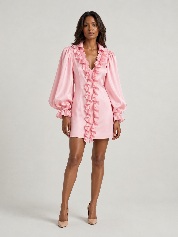 Eliza™ | Elegant Ruffled Short Dress
