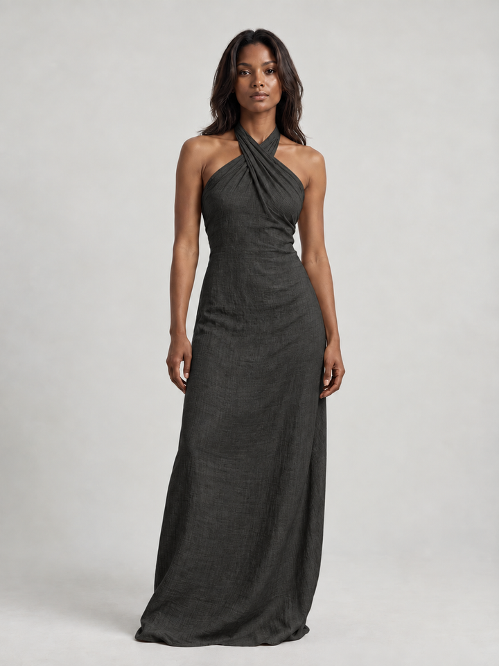 Sophie | Elegant Maxi Dress with Flowing Cut and Halterneck