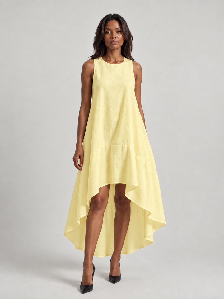 Alana | Flowing Asymmetric Dress in Lightweight Fabric with Minimalist Chic Style