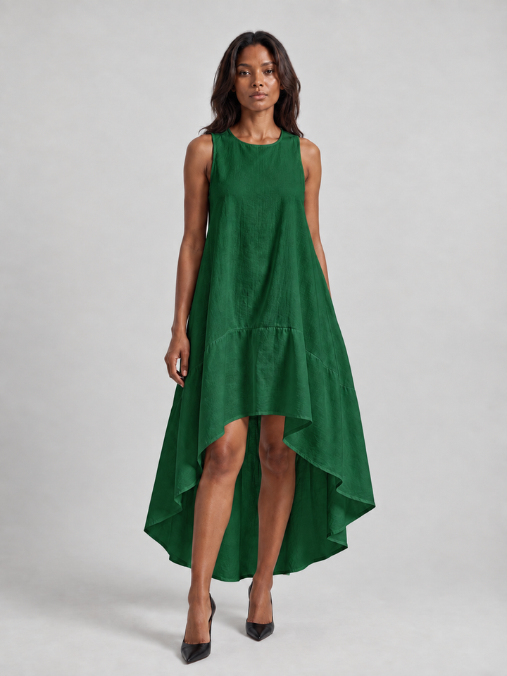 Alana | Flowing Asymmetric Dress in Lightweight Fabric with Minimalist Chic Style