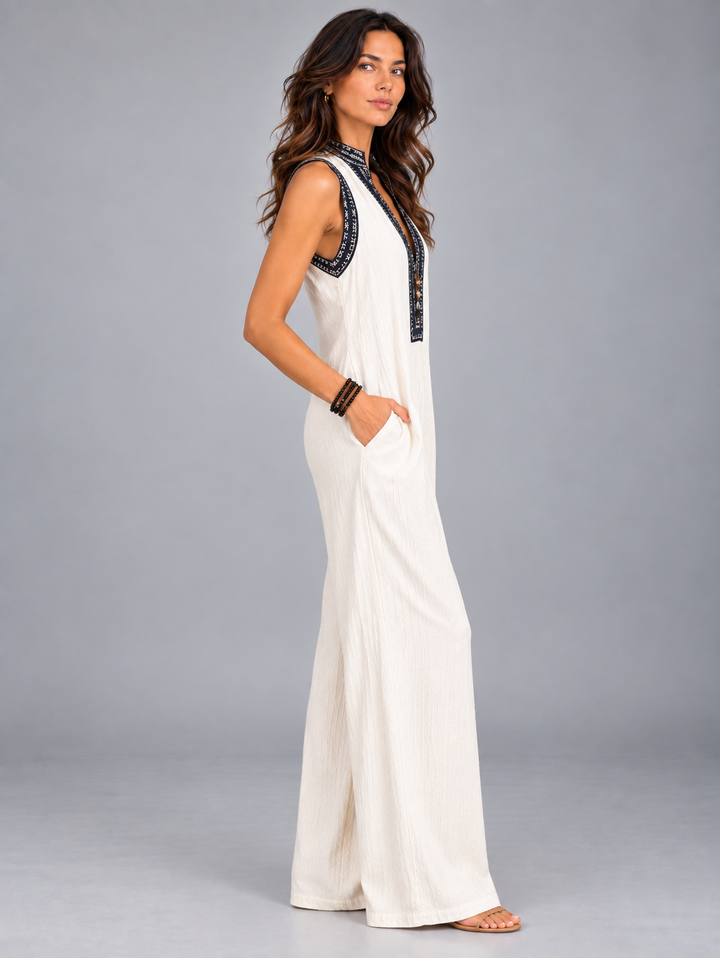 Boho Elegance | Flowing Sleeveless Jumpsuit