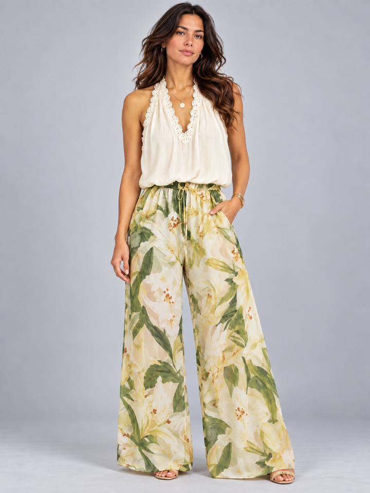 Leah | Flowing Summer Set with Printed Maxi Skirt and Light Top