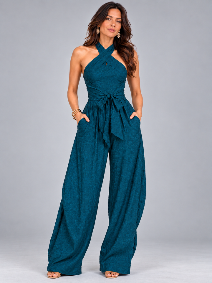 Celeste | Flowing Jumpsuit with Crossover Neckline