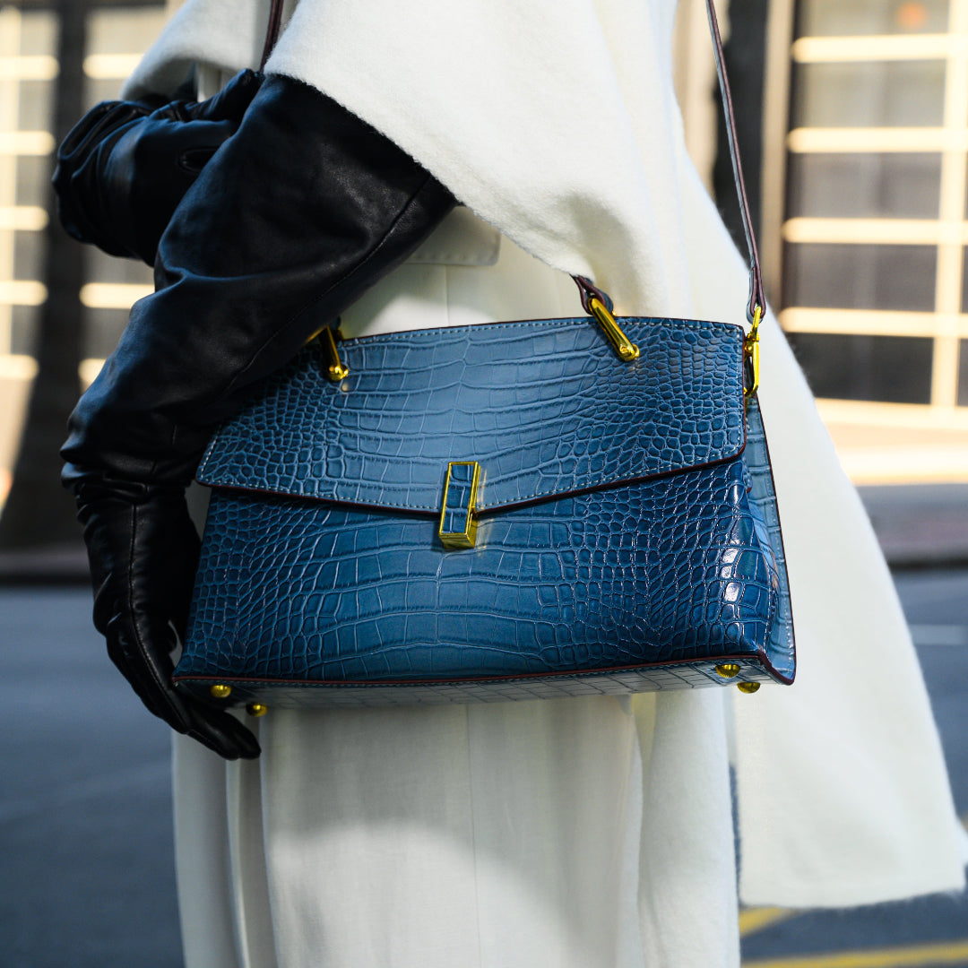 Lisa | Croc-Effect Medium Tote Bag