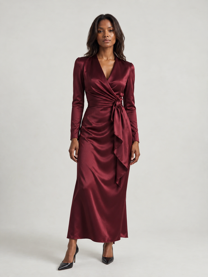 Isabel™ | Satin Wrap Dress