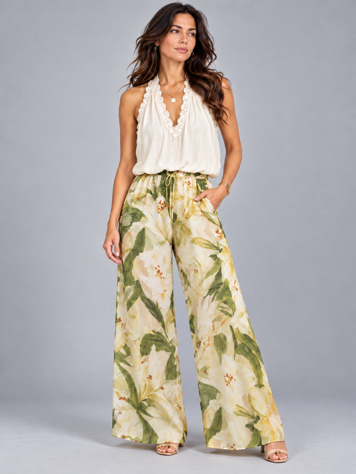 Leah | Flowing Summer Set with Printed Maxi Skirt and Light Top