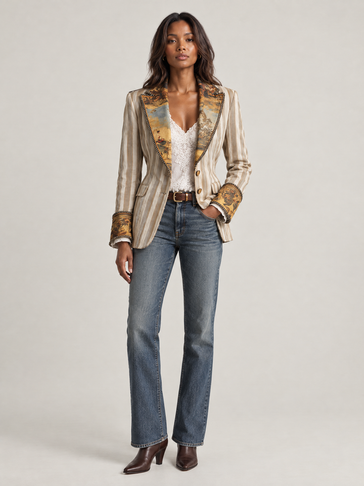 Eloise™ | Striped Blazer with Artistic Details