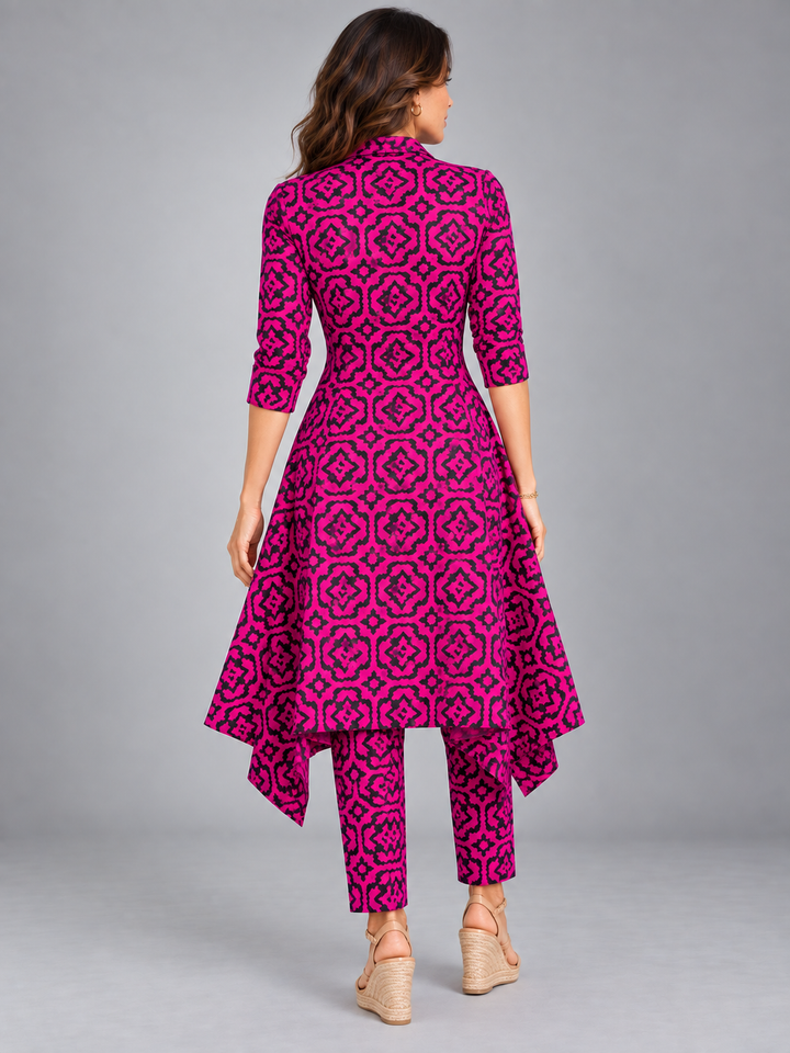 Laura | Elegant Printed Set with Flowing Tunic and Trousers
